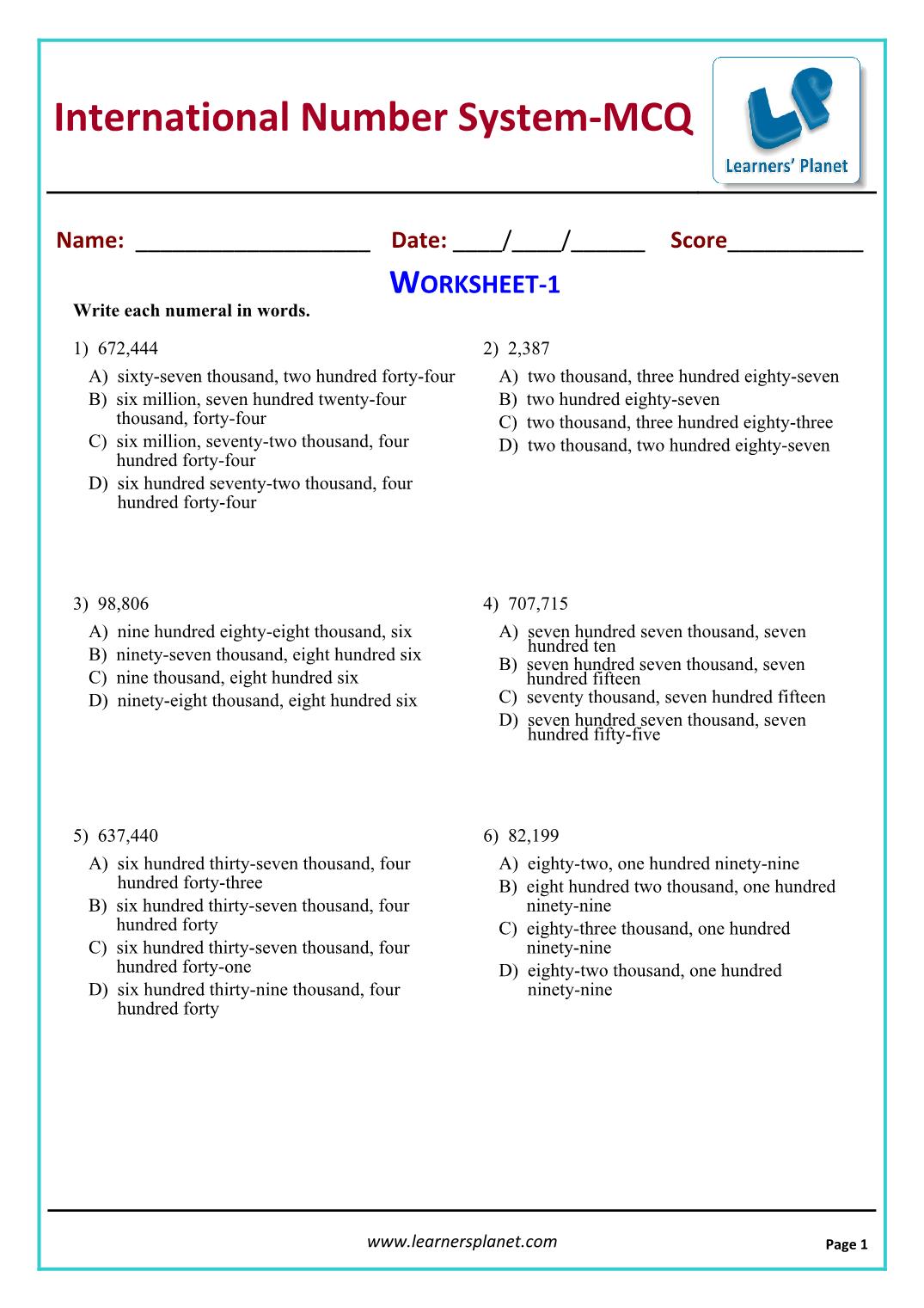 CBSE worksheets for class 20 mathematics number systems Within The Number System Worksheet