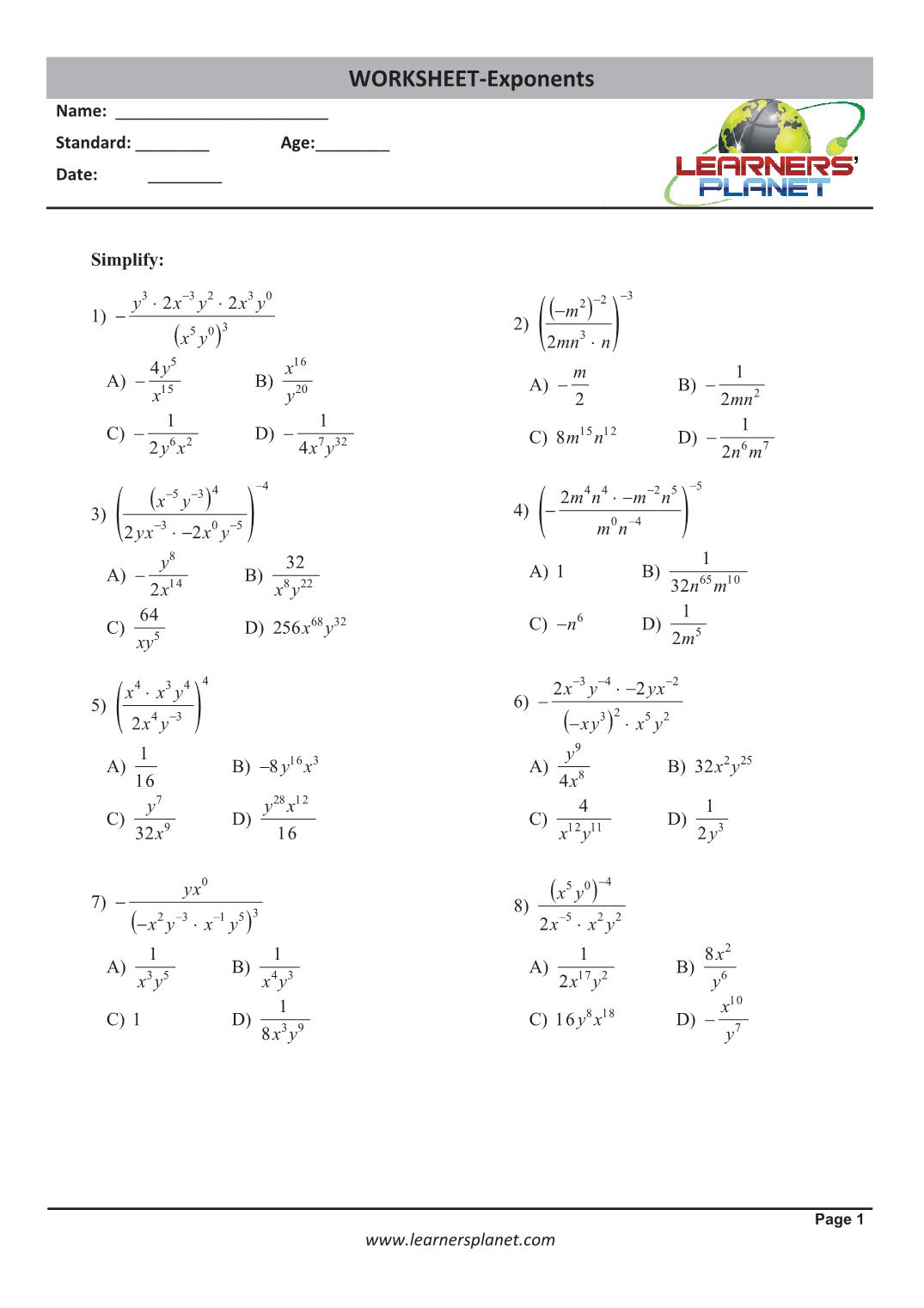 Exponents of real numbers class 22 math solutions Pertaining To Properties Of Real Numbers Worksheet