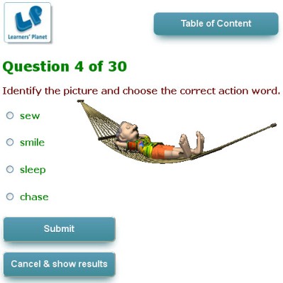 Online study english doing words interactive quizzes for class 1 kids