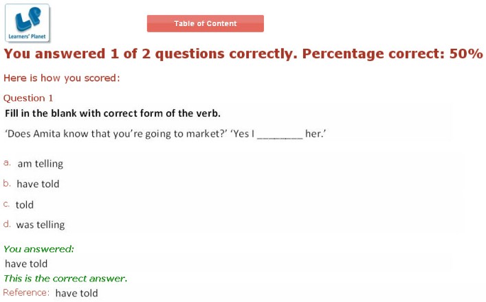 English Quiz Online Practice Tests for 5th class kids