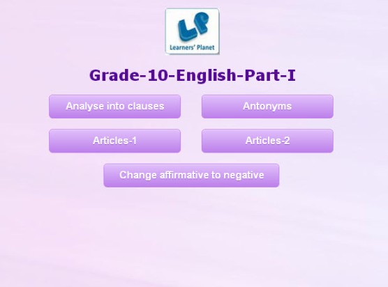 Online english grammar quiz for cbse class 10 students