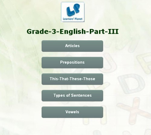Grade 3 English grammar study material for kids