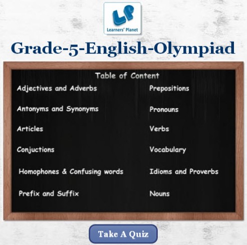 Grade 5 olympiad english grammar interactive study