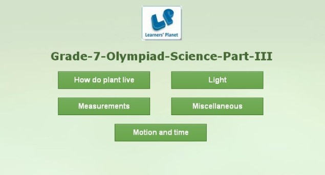 Class vii olympiad science interactive practice tests