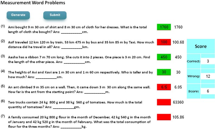 Measurement word problems interactive study for kids