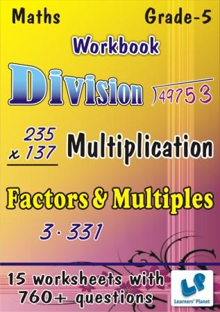maths class 5 worksheets for Division-Multiplication-Factors and Multiples