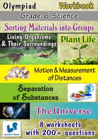 Olympiad Science class 6 printable worksheets Living Organisms, Plant Life worksheet
