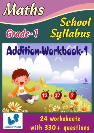 maths Printable Worksheets on Addition in horizontal & vertical for class 1 kids