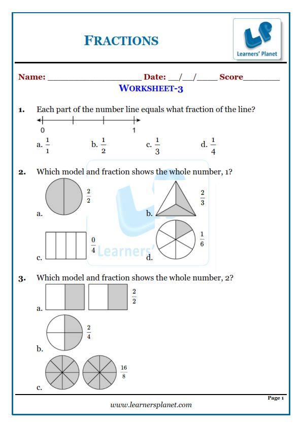 Fraction worksheet free download pdf for grade 2