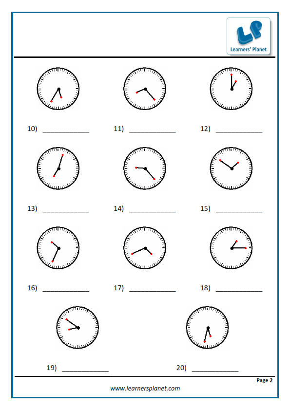 Worksheets test papers practice questions on time for class 4 students