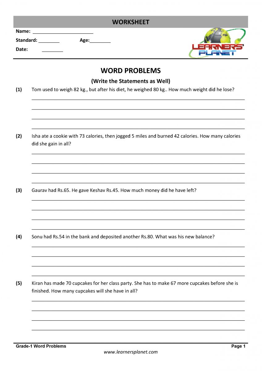 math grade 1 printable pdf worksheets download