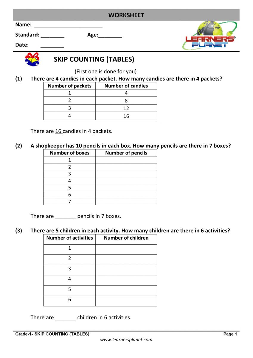 1st class math numbers worksheets download