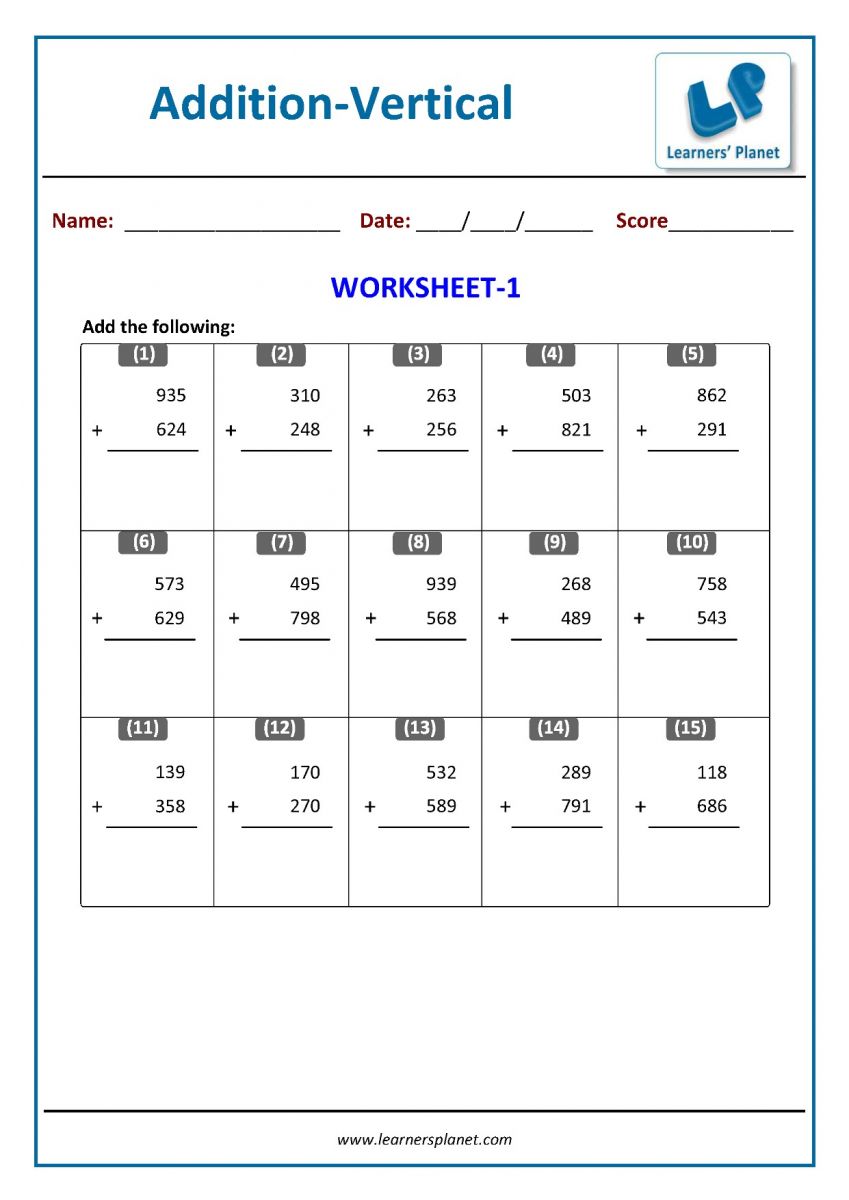 math addition worksheets download printables for class 2