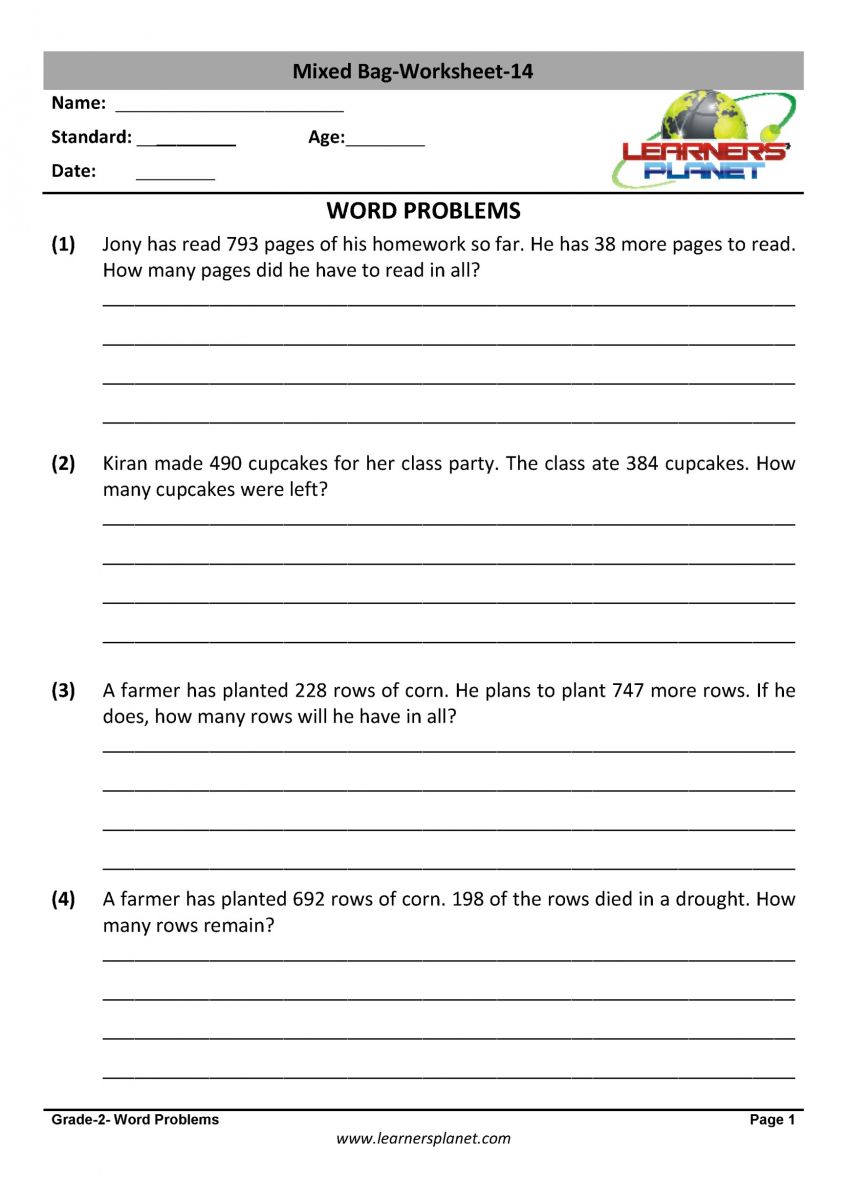 Grade 2 PDF download for math worksheets