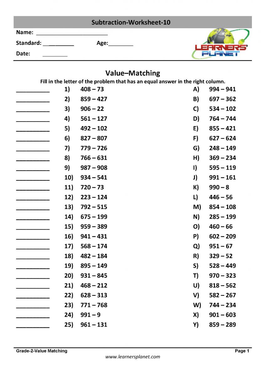 Printable 2nd grade math worksheets download online