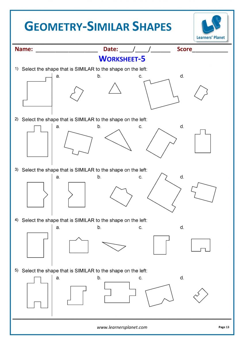 Printable PDF grade 3 math geometry practice worksheets
