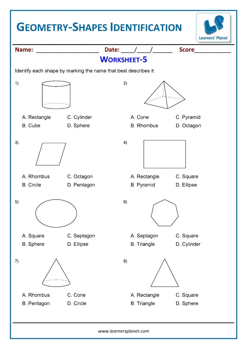 Class 3 math geometry activities printables PDF download