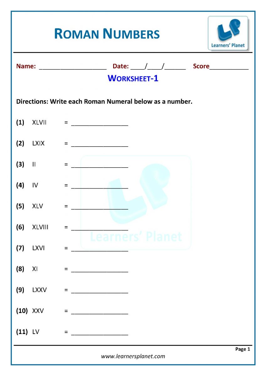 Math CBSE class 11 videos roman numerals practice sheets, quiz online Regarding Roman Numerals Worksheet Pdf