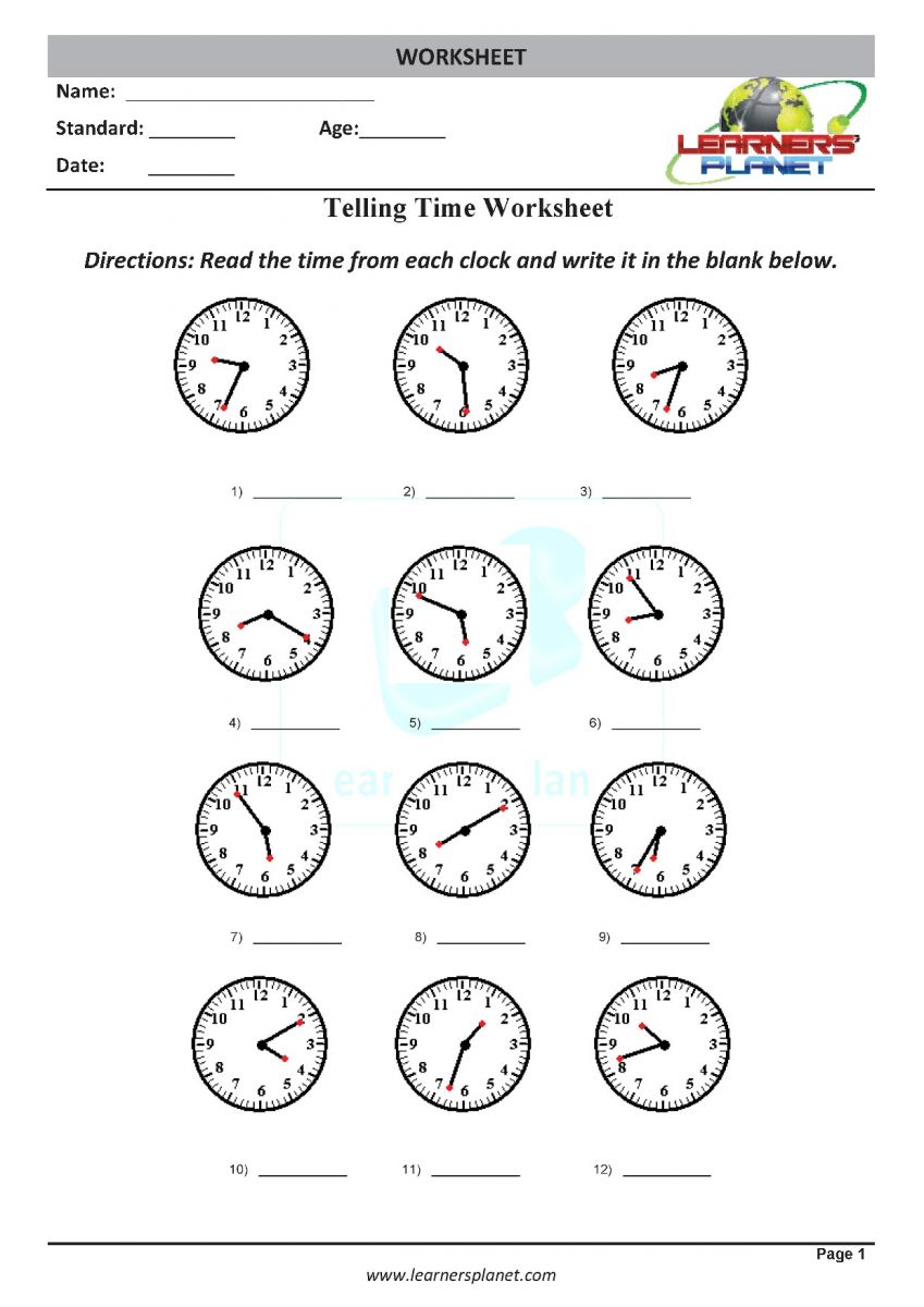 3rd grade math PDF download telling time printable activities