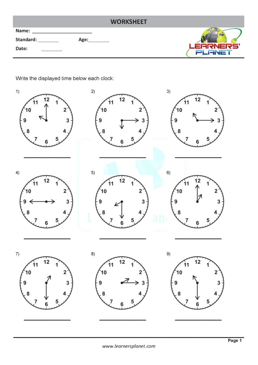 Telling time worksheets for 3rd grade math PDF download