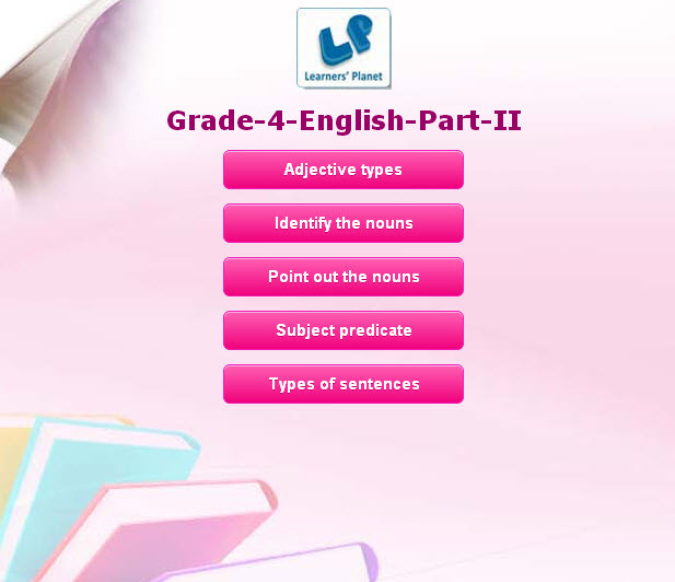 4th class english interactive quizzes for students