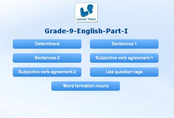 English grade 9 cbse grammar interactive quizzes for kids
