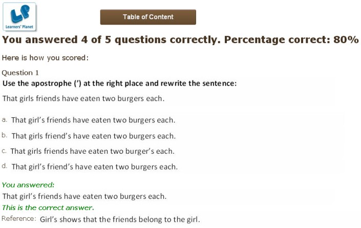 sixth grade english interactive quizzes 