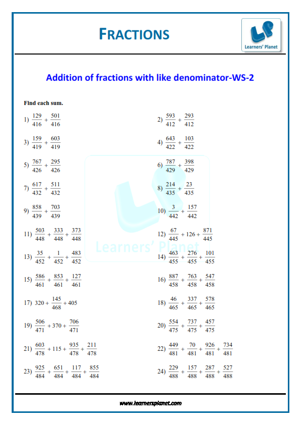 CBSE class 6 fractions practice worksheet