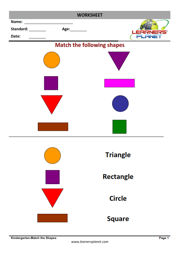shapes worksheets for kindergarten pdf