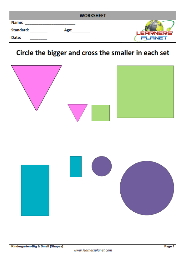 shapes and colors worksheets for kindergarten
