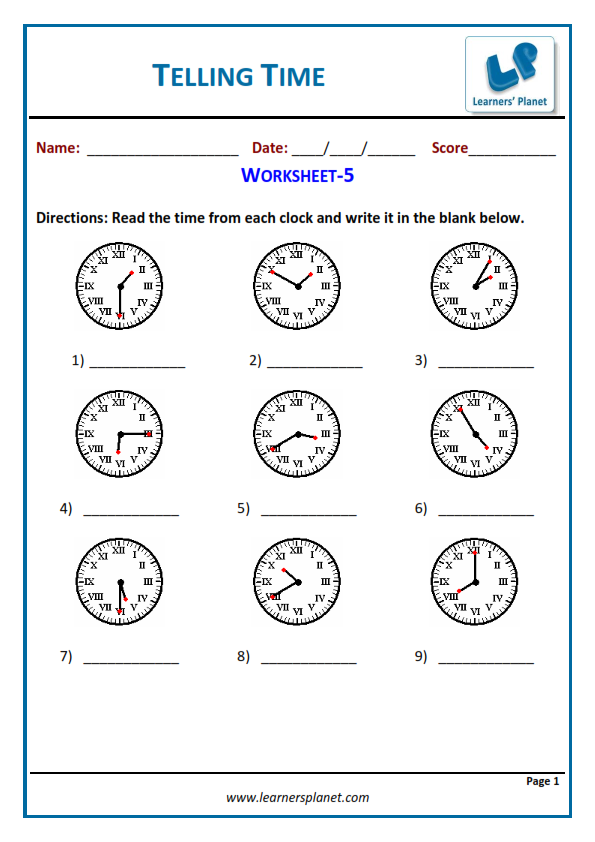 Fourth grade math time worksheets for grade 4