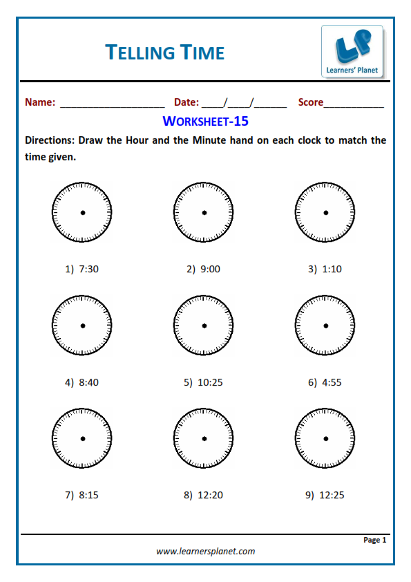 Fourth grade math time worksheets