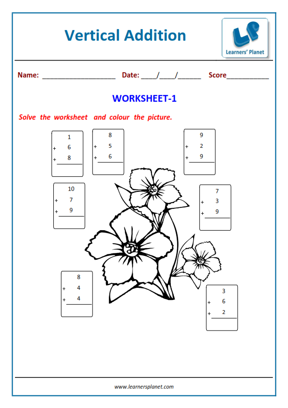 1st grade math addition worksheets printable