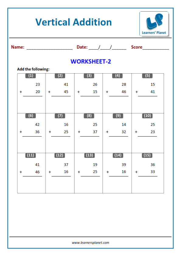 Math 3 digits addition worksheets printable