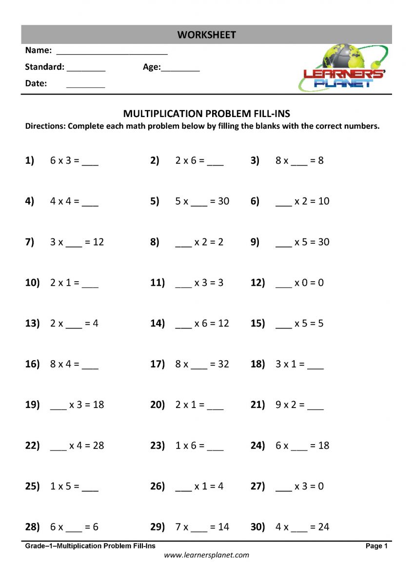 math PDF worksheets download multiplication worksheets 