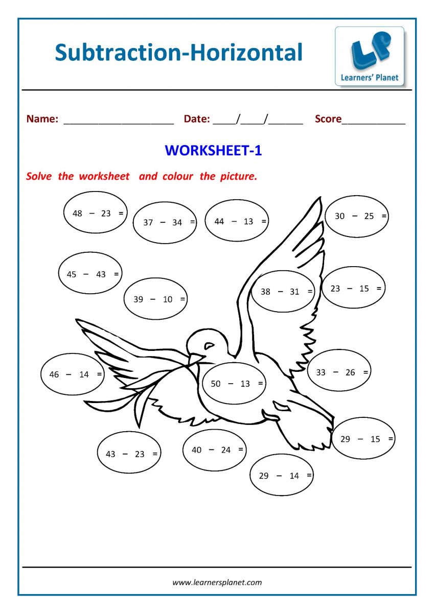 Download PDF grade 2 math subtraction worksheets