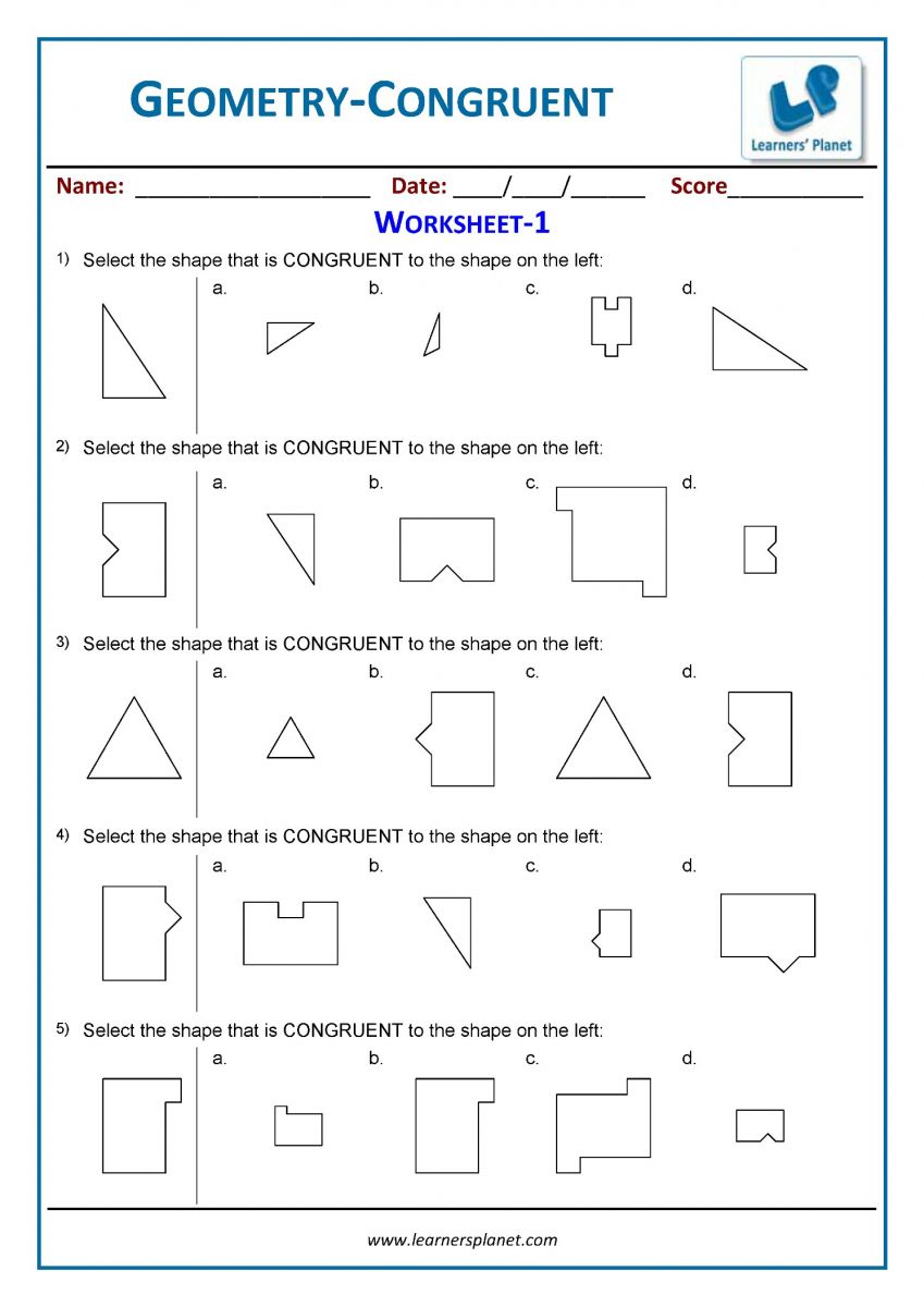 3rd grade geometry worksheets printables PDF download